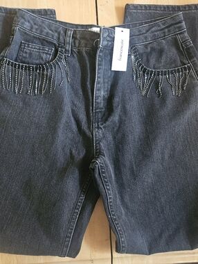 Francesca's Collections Black Embellished Women’s Jeans